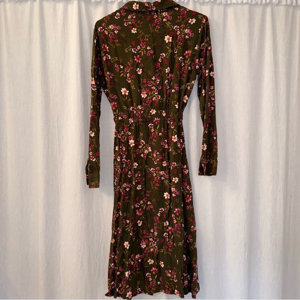 BP Floral Olive Midi Dress - Picture 6 of 8